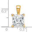 14k 3 carat Lab Grown Diamond VS+ F+ Princess Complete Four Prong Pendant - Birthstone Company