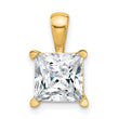 14k 3 carat Lab Grown Diamond VS+ F+ Princess Complete Four Prong Pendant - Birthstone Company