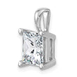 14k White Gold 4 carat Lab Grown Diamond VS/SI+ G+ Princess Complete Four Prong Pendant - Birthstone Company