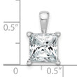 14k White Gold 4 carat Lab Grown Diamond VS/SI+ G+ Princess Complete Four Prong Pendant - Birthstone Company