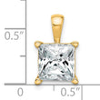 14k 4 carat Lab Grown Diamond VS+ F+ Princess Complete Four Prong Pendant - Birthstone Company