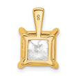 14k 5 carat Certified Lab Grown Diamond VS/SI+ G+ Princess Complete Four Prong Pendant - Birthstone Company