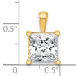 14k 5 carat Certified Lab Grown Diamond VS/SI+ G+ Princess Complete Four Prong Pendant - Birthstone Company