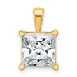 14k 5 carat Certified Lab Grown Diamond VS/SI+ G+ Princess Complete Four Prong Pendant - Birthstone Company