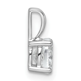 14k White Gold 1/2 carat Lab Grown Diamond VS+ F+ Oval Complete Four Prong Pendant - Birthstone Company