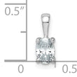 14k White Gold 1/2 carat Lab Grown Diamond VS/SI+ G+ Oval Complete Four Prong Pendant - Birthstone Company