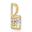 14k 1/2 carat Lab Grown Diamond VS+ F+ Oval Complete Four Prong Pendant - Birthstone Company