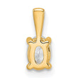 14k 1/2 carat Lab Grown Diamond VS+ F+ Oval Complete Four Prong Pendant - Birthstone Company