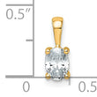 14k 1/2 carat Lab Grown Diamond VS+ F+ Oval Complete Four Prong Pendant - Birthstone Company