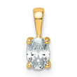 14k 1/2 carat Lab Grown Diamond VS+ F+ Oval Complete Four Prong Pendant - Birthstone Company