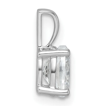 14k White Gold 3/4 carat Lab Grown Diamond VS+ F+ Oval Complete Four Prong Pendant - Birthstone Company