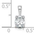 14k White Gold 3/4 carat Lab Grown Diamond VS/SI+ G+ Oval Complete Four Prong Pendant - Birthstone Company