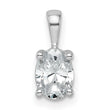 14k White Gold 3/4 carat Certified Lab Grown Diamond VS/SI+ G+ Oval Complete Four Prong Pendant