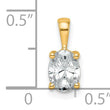 14k 3/4 carat Certified Lab Grown Diamond VS/SI+ G+ Oval Complete Four Prong Pendant - Birthstone Company