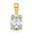 14k 3/4 carat Certified Lab Grown Diamond VS/SI+ G+ Oval Complete Four Prong Pendant - Birthstone Company