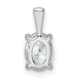 14k White Gold 1 carat Lab Grown Diamond VS+ F+ Oval Complete Four Prong Pendant - Birthstone Company