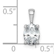 14k White Gold 1 carat Lab Grown Diamond VS+ F+ Oval Complete Four Prong Pendant - Birthstone Company