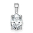14k White Gold 1 carat Certified Lab Grown Diamond VS/SI+ G+ Oval Complete Four Prong Pendant - Birthstone Company
