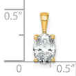 14k 1 carat Certified Lab Grown Diamond VS/SI+ G+ Oval Complete Four Prong Pendant - Birthstone Company