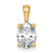 14k 1 carat Certified Lab Grown Diamond VS/SI+ G+ Oval Complete Four Prong Pendant - Birthstone Company