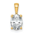 14k 1 carat Lab Grown Diamond VS+ F+ Oval Complete Four Prong Pendant