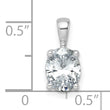 14k White Gold 1 1/2 carat Certified Lab Grown Diamond VS/SI+ G+ Oval Complete Four Prong Pendant - Birthstone Company