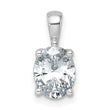 14k White Gold 1 1/2 carat Certified Lab Grown Diamond VS/SI+ G+ Oval Complete Four Prong Pendant - Birthstone Company