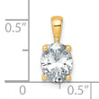 14k 1 1/2 carat Lab Grown Diamond VS+ F+ Oval Complete Four Prong Pendant - Birthstone Company