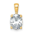 14k 1 1/2 carat Lab Grown Diamond VS+ F+ Oval Complete Four Prong Pendant - Birthstone Company