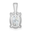 14k White Gold 2 carat Lab Grown Diamond VS+ F+ Oval Complete Four Prong Pendant - Birthstone Company