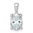 14k White Gold 2 carat Certified Lab Grown Diamond VS/SI+ G+ Oval Complete Four Prong Pendant - Birthstone Company