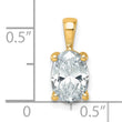 14k 2 carat Lab Grown Diamond VS+ F+ Oval Complete Four Prong Pendant - Birthstone Company