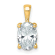 14k 2 carat Lab Grown Diamond VS/SI+ G+ Oval Complete Four Prong Pendant - Birthstone Company
