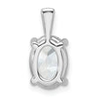 14k White Gold 2 1/2 carat Lab Grown Diamond VS/SI+ G+ Oval Complete Four Prong Pendant - Birthstone Company