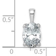 14k White Gold 2 1/2 carat Certified Lab Grown Diamond VS+ F+ Oval Complete Four Prong Pendant - Birthstone Company