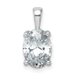 14k White Gold 2 1/2 carat Certified Lab Grown Diamond VS/SI+ G+ Oval Complete Four Prong Pendant