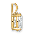 14k 2 1/2 carat Lab Grown Diamond VS+ F+ Oval Complete Four Prong Pendant - Birthstone Company