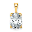 14k 2 1/2 carat Lab Grown Diamond VS+ F+ Oval Complete Four Prong Pendant - Birthstone Company