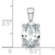 14k White Gold 3 carat Certified Lab Grown Diamond VS/SI+ G+ Oval Complete Four Prong Pendant - Birthstone Company