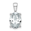 14k White Gold 3 carat Certified Lab Grown Diamond VS/SI+ G+ Oval Complete Four Prong Pendant - Birthstone Company
