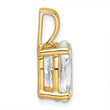 14k 3 carat Lab Grown Diamond VS+ F+ Oval Complete Four Prong Pendant - Birthstone Company