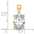 14k 3 carat Lab Grown Diamond VS+ F+ Oval Complete Four Prong Pendant - Birthstone Company
