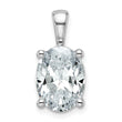 14k White Gold 4 carat Certified Lab Grown Diamond VS+ F+ Oval Complete Four Prong Pendant - Birthstone Company