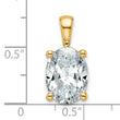 14k 4 carat Lab Grown Diamond VS+ F+ Oval Complete Four Prong Pendant - Birthstone Company