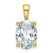 14k 4 carat Lab Grown Diamond VS/SI+ G+ Oval Complete Four Prong Pendant