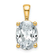 14k 4 carat Lab Grown Diamond VS+ F+ Oval Complete Four Prong Pendant - Birthstone Company