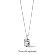 14k White Gold 5 carat Certified Lab Grown Diamond VS+ F+ Oval Complete Four Prong Pendant - Birthstone Company