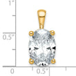 14k 5 carat Lab Grown Diamond VS+ F+ Oval Complete Four Prong Pendant - Birthstone Company