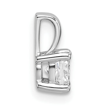 14k White Gold 1/2 carat Lab Grown Diamond VS+ F+ Cushion Complete Four Prong Pendant - Birthstone Company