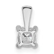 14k White Gold 1/2 carat Lab Grown Diamond VS+ F+ Cushion Complete Four Prong Pendant - Birthstone Company